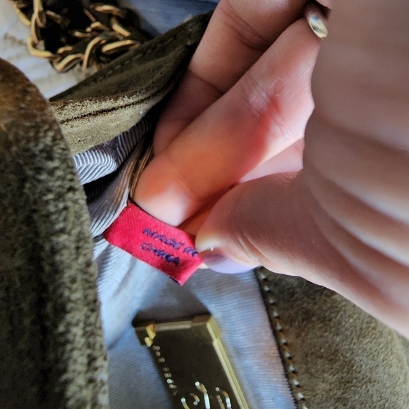 Zac Posen Americana Mini Crossbody Green Velvet Suede Chain - Picture 14 of 15